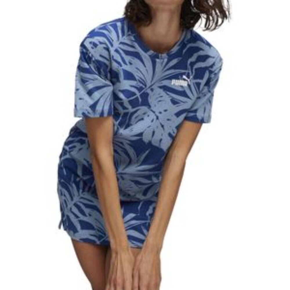Puma Palm Resort AOP Relaxed Fit Tee shirt Dress Size Medium NWT